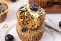 Blueberry Oat Bran Muffins — Flourless, Sugar-Free Recipe