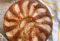 Ginger-Cinnamon Olive Oil Pear Cake Recipe