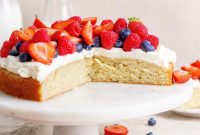 Fresh Berry Cream Cake Recipe with Light Whipped Filling