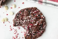 Chocolate Candy Cane Crunch Cookies Recipe for Holidays