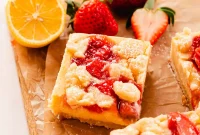 Strawberry Lemon Bars Recipe with Zesty Shortbread Crust