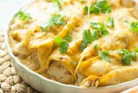 Gluten-Free Cream Cheese Chicken Enchiladas (Video Recipe)