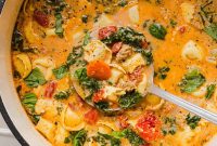 Creamy Tomato Tortellini Soup with Italian Herbs