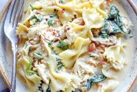 Creamy Velveeta One-Pot Chicken, Spinach & Tomato Pasta