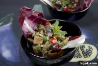 Roasted Eggplant Salad with Meyer Lemon and Ginger Dressing