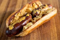 Wood-Fired Smoked Beer Brats with Creamy Beer Cheese Dip
