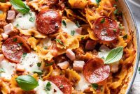 30-Minute Meat-Lovers Pizza Pasta Bake: One-Pot Comfort Meal