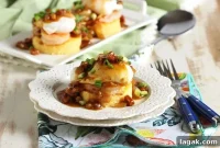 Shrimp and Grits Eggs Benedict with Spicy Red-Eye Gravy