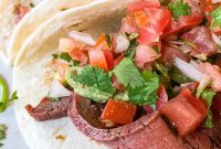 Juicy Flank Steak Tacos with Cilantro-Lime Slaw