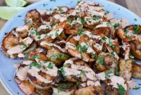Spicy Mayo Grilled Shrimp Recipe with Garlic and Lime