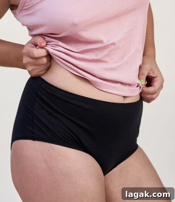 Underwear Brands for Sensitive Skin: Top Picks for Adults & Kids 9 a girl wearing a 100% organic cotton plus size underwear from Oddobody