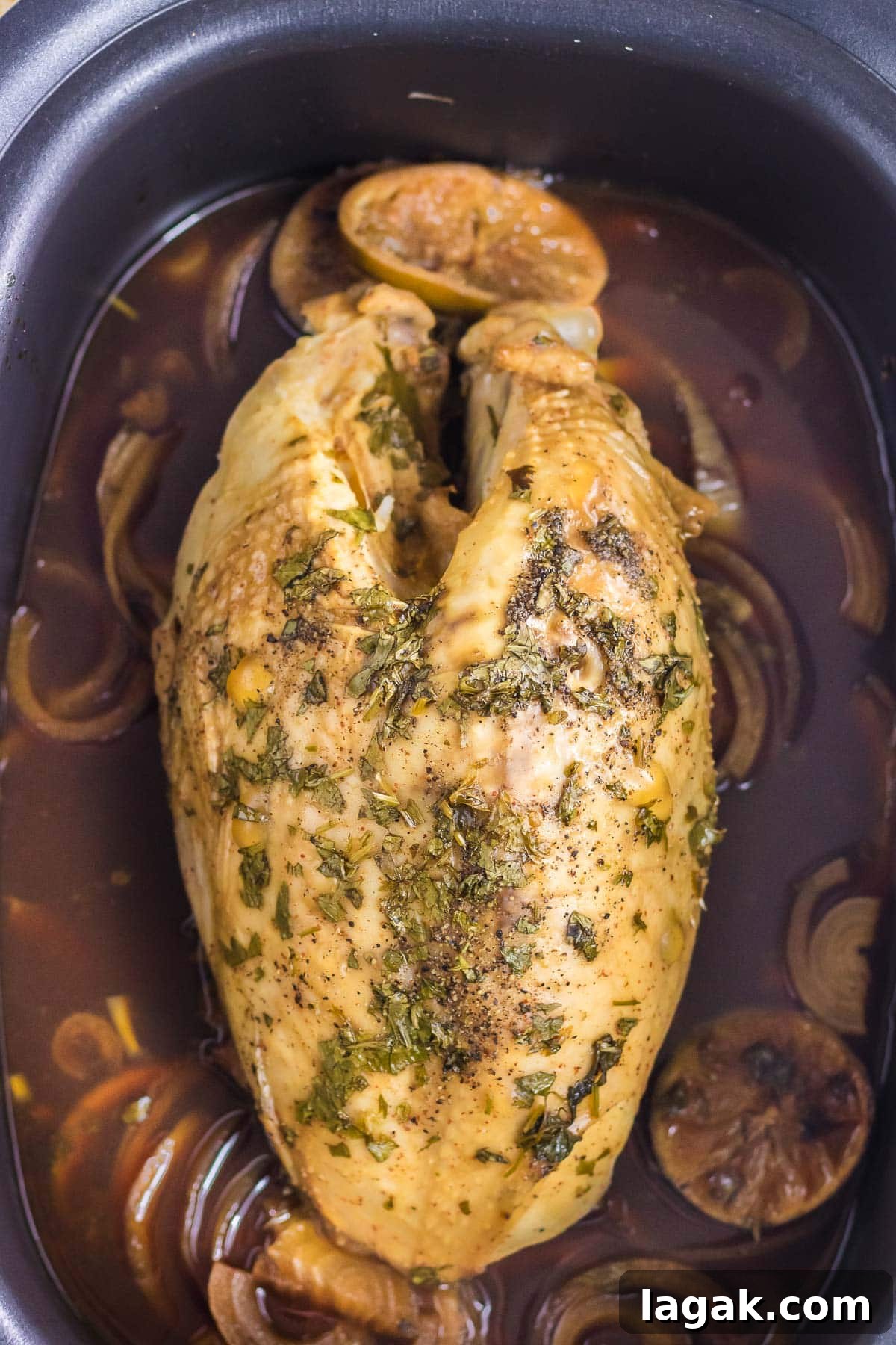 Chipotle Citrus Turkey Breast Slow Cooker Recipe 6 The chipotle citrus turkey breast in the slow cooker.