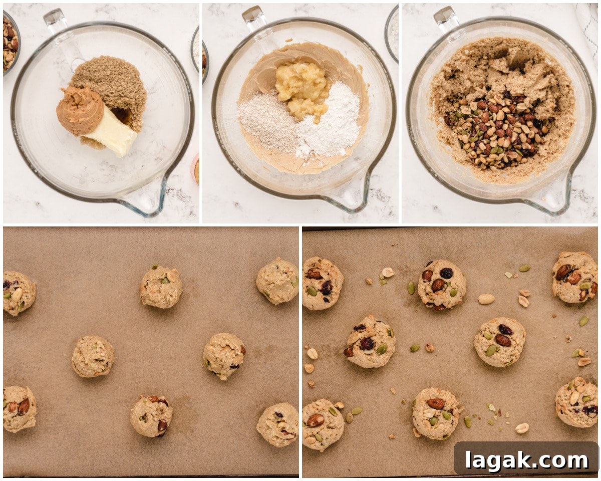 Trail Mix Peanut Butter Cookies Recipe — Chewy, Nutty Cookies 5 how to make trail mix peanut butter cookies