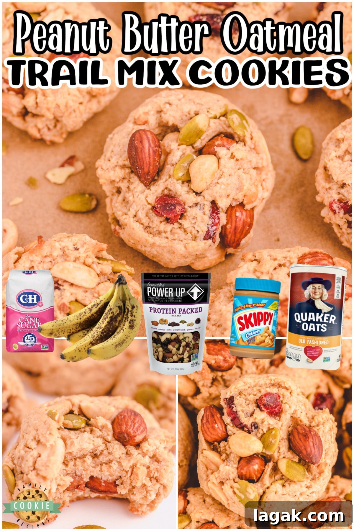 Trail Mix Peanut Butter Cookies Recipe — Chewy, Nutty Cookies 6 Trail Mix Peanut Butter Cookies are unique, delicious cookies perfect for breakfast or a snack!