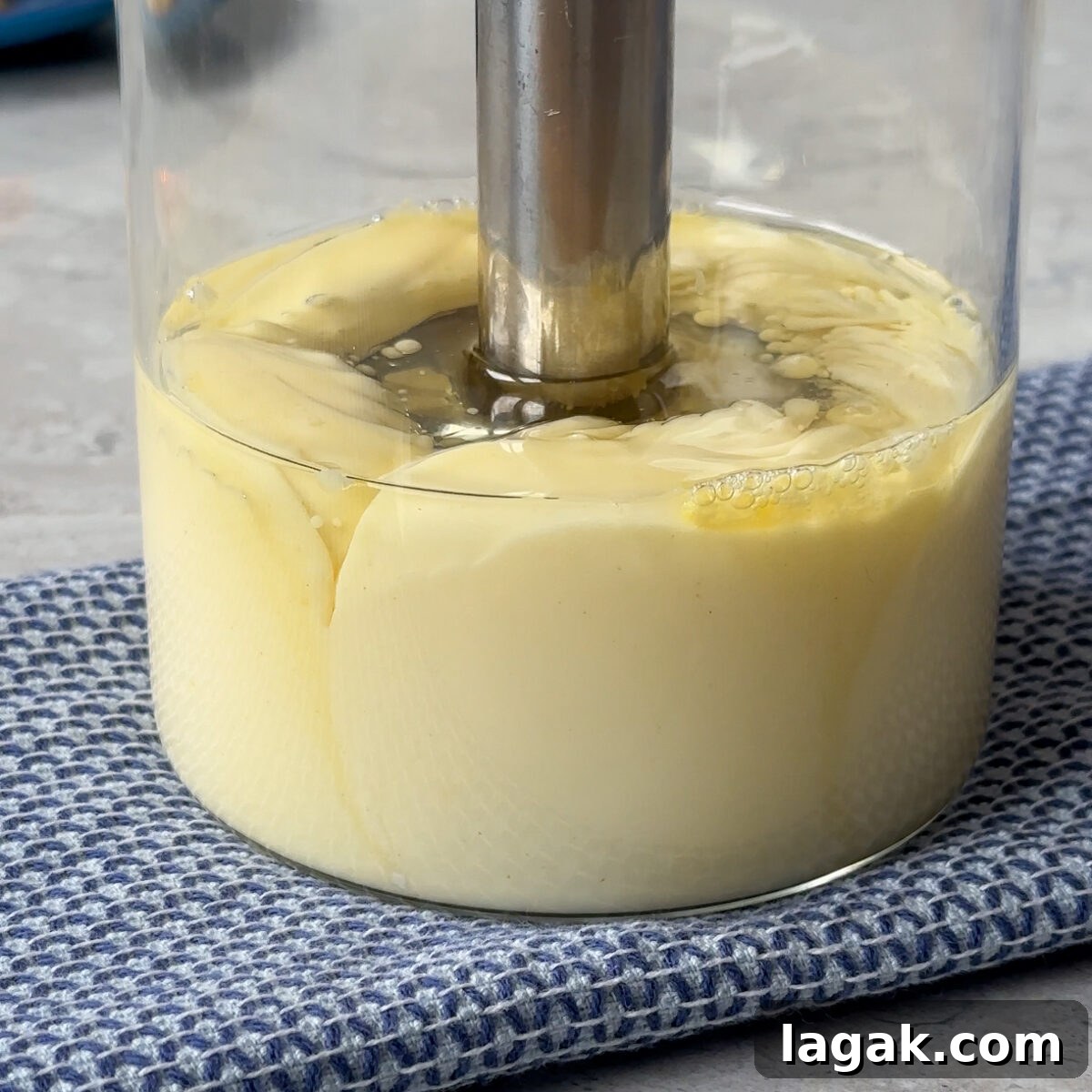 Homemade Mayonnaise with Avocado Oil — Simple Recipe 6 Hold it at the bottom & blend together!