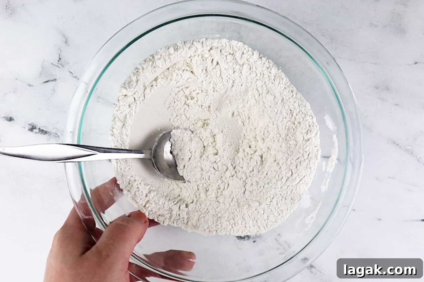Red Velvet Brownies Recipe with Cream Cheese Swirl 7 flour mixture in bowl