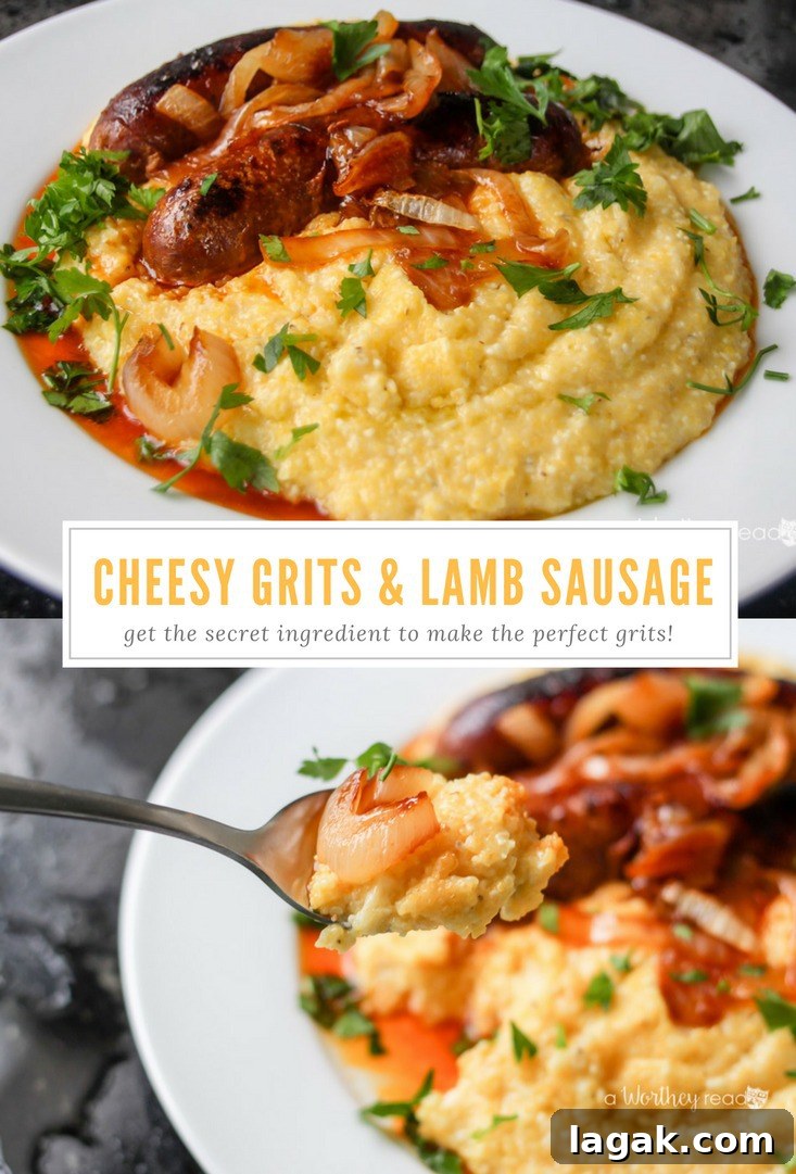 Cheesy Grits & Lamb Sausage