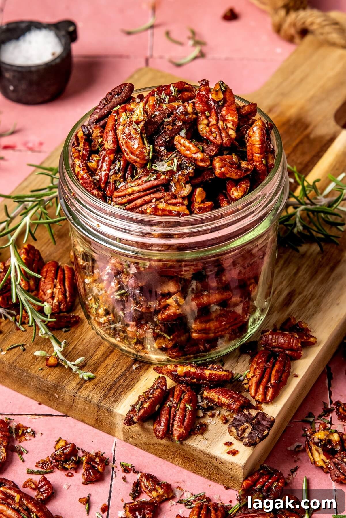 Maple-Roasted Rosemary Pecans: Sweet & Savory Snack Recipe 2 Maple Roasted Candied Rosemary Pecans - Olivia Adriance