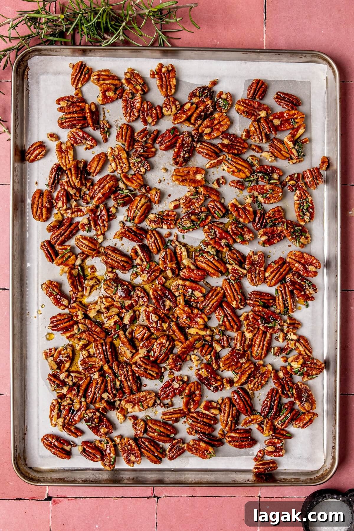 Maple-Roasted Rosemary Pecans: Sweet & Savory Snack Recipe 8 How to Make Maple Roasted Candied Rosemary Pecans Step 2 - Olivia Adriance