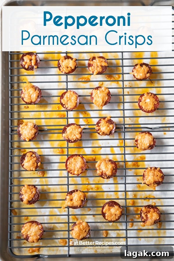 Pepperoni parmesan crisp on a baking cooling rack