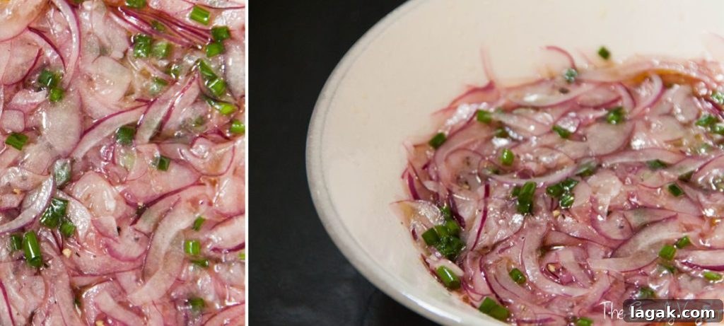 Light Baby Potato Salad with Tangy Pickled Onions 4 Chive Flower Potato Salad 001