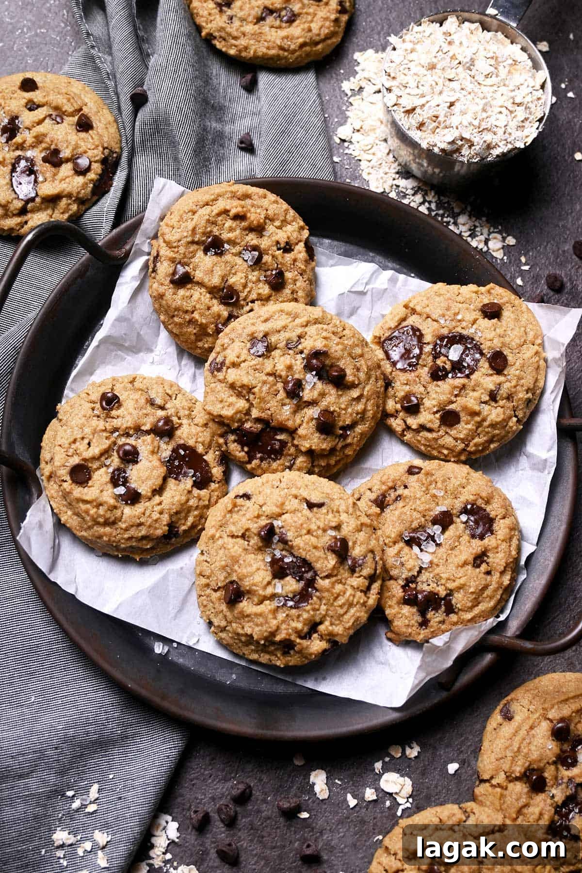 Chewy Oat Flour Chocolate Chip Cookies Recipe 8 gluten free chocolate chip cookies with sea salt flakes