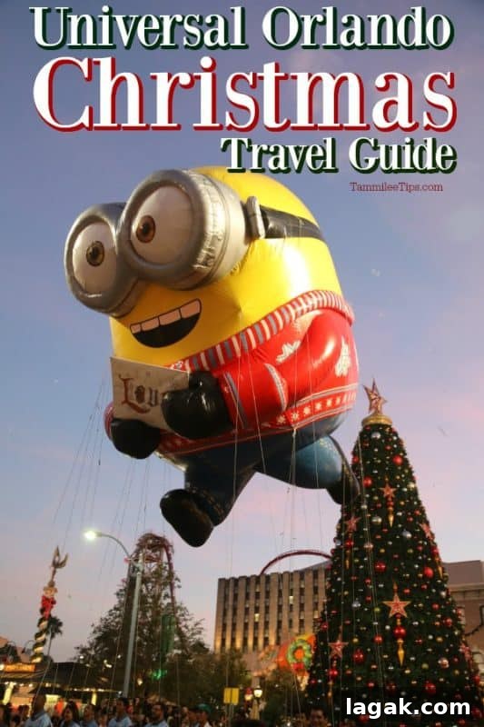 Universal Orlando Holiday Events and Seasonal Attractions 2026 2 Universal Orlando Christmas Travel Guide with a Minion float by holiday trees