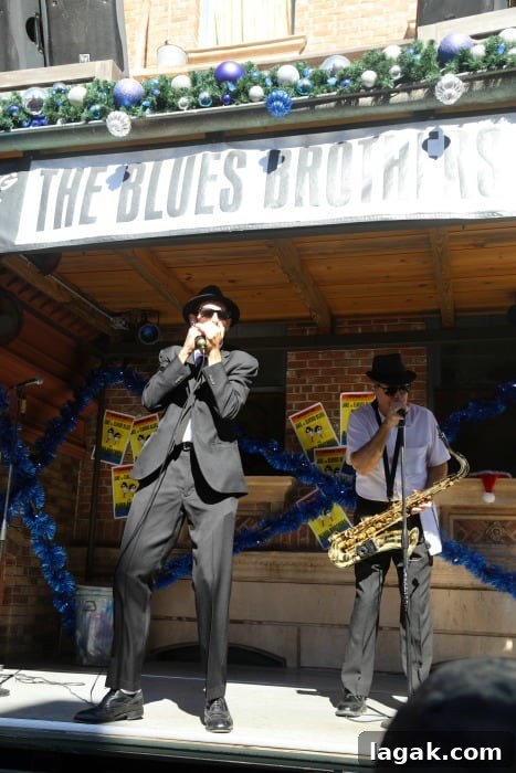 Universal Orlando Holiday Events and Seasonal Attractions 2026 8 Blues Brothers show with holiday decorations