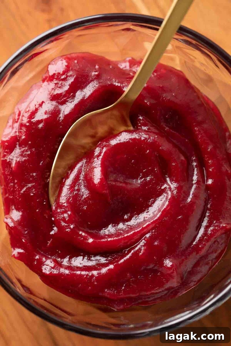 smooth pureed cranberry sauce