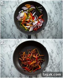 how to fry fajita veg 2 step by step photos showing how to fry fajita veg