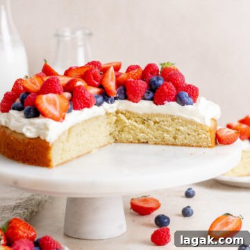 Fresh Berry Cream Cake Recipe with Light Whipped Filling 9 Fresh Berry Cream Cake