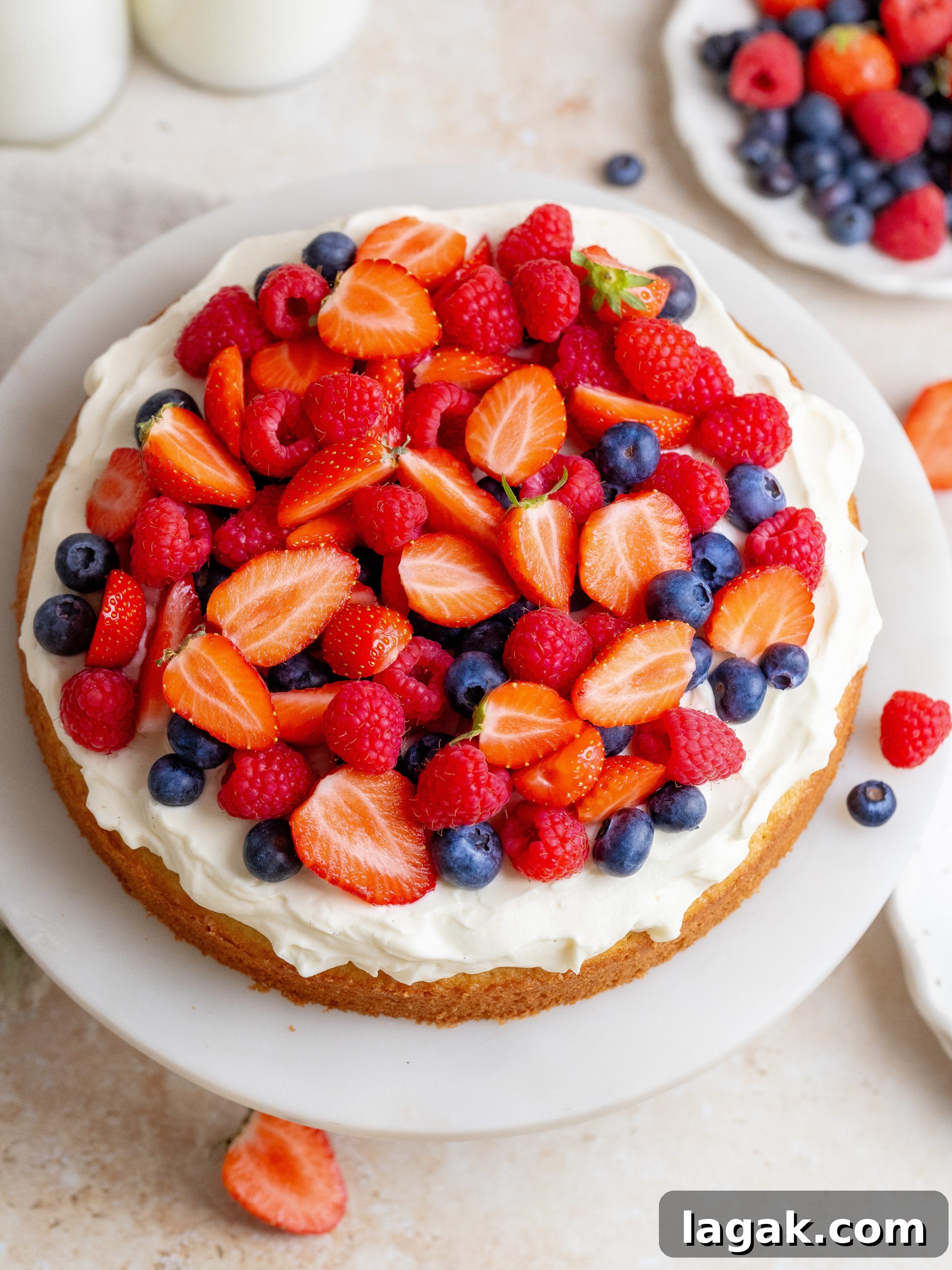 Aperol Spritz Cheesecake Sliced berry cream cake