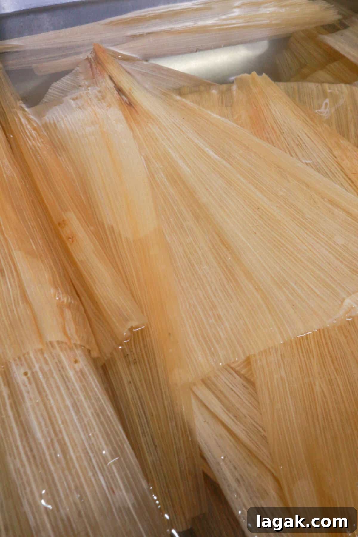Refried Bean Tamales Recipe – Authentic Mexican Tamales 4 Soaking corn husks for tamales
