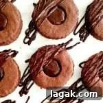 double chocolate sandwich cookies assembled overhead image