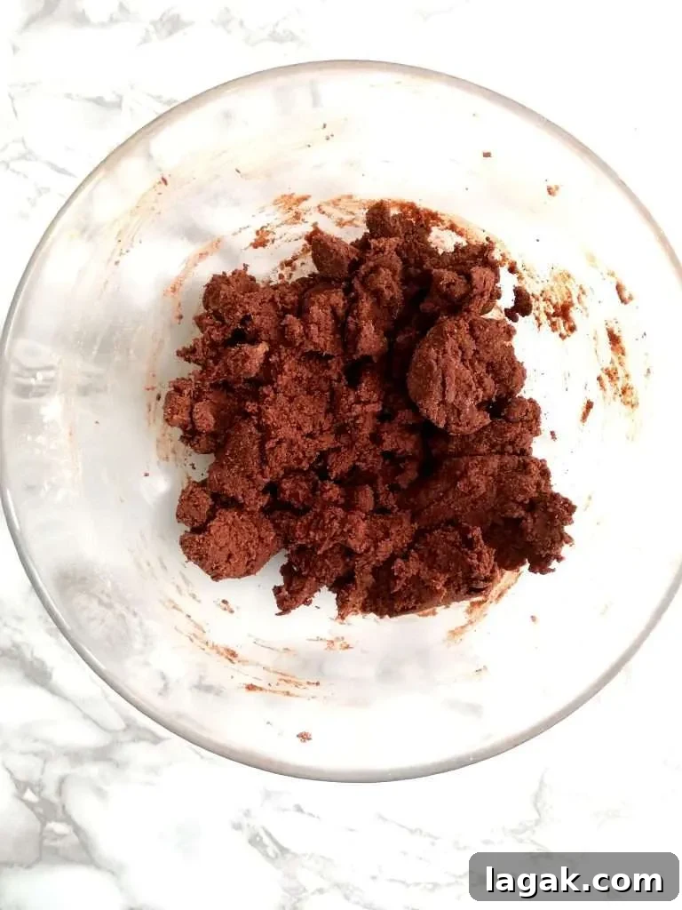 double chocolate sandwich cookie dough in bowl