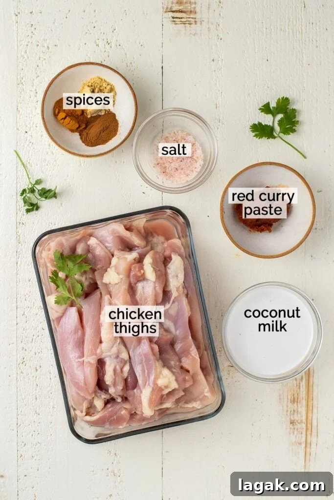Thai Chicken Satay Recipe: Grilled Skewers with Peanut Sauce 3 The ingredients for chicken satay marinade prepared for the recipe.