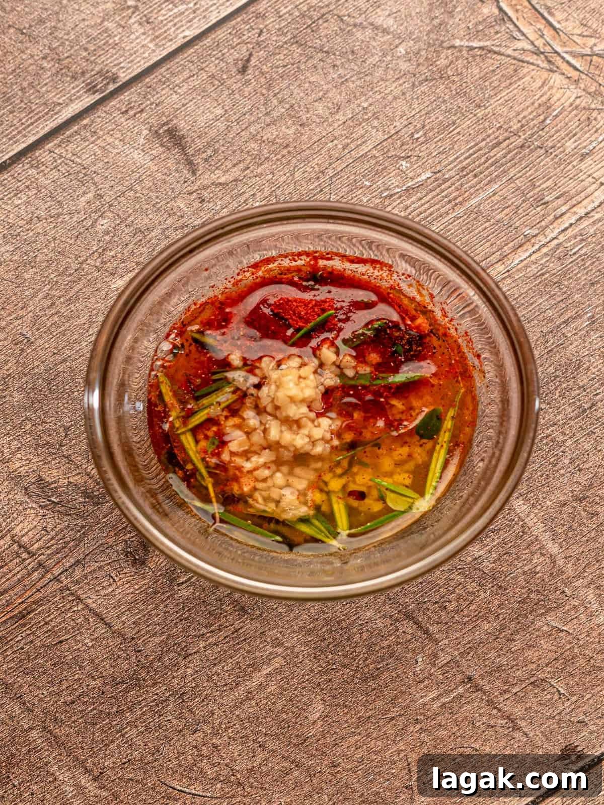 Chicken marinade ingredients in a bowl.