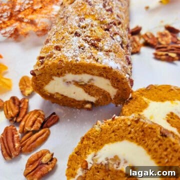 Top Apple and Pumpkin Desserts: 15 Fall Recipes to Try 5 A pumpkin roll with pecans.