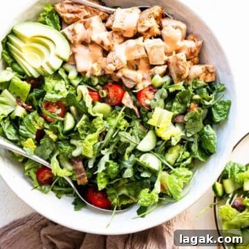 large white ceramic bowl filled with buffalo chicken salad