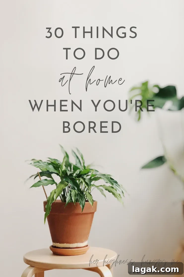 30 Fun Things to Do at Home When You’re Bored 3 30 fun, relaxing and productive things to do when bored at home! A list of ideas to try when you're home alone!