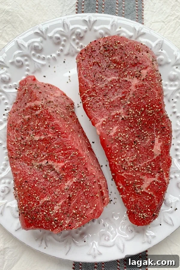 Air Fryer Steak with Creamy Garlic Shrimp Sauce 4 top sirloin steaks