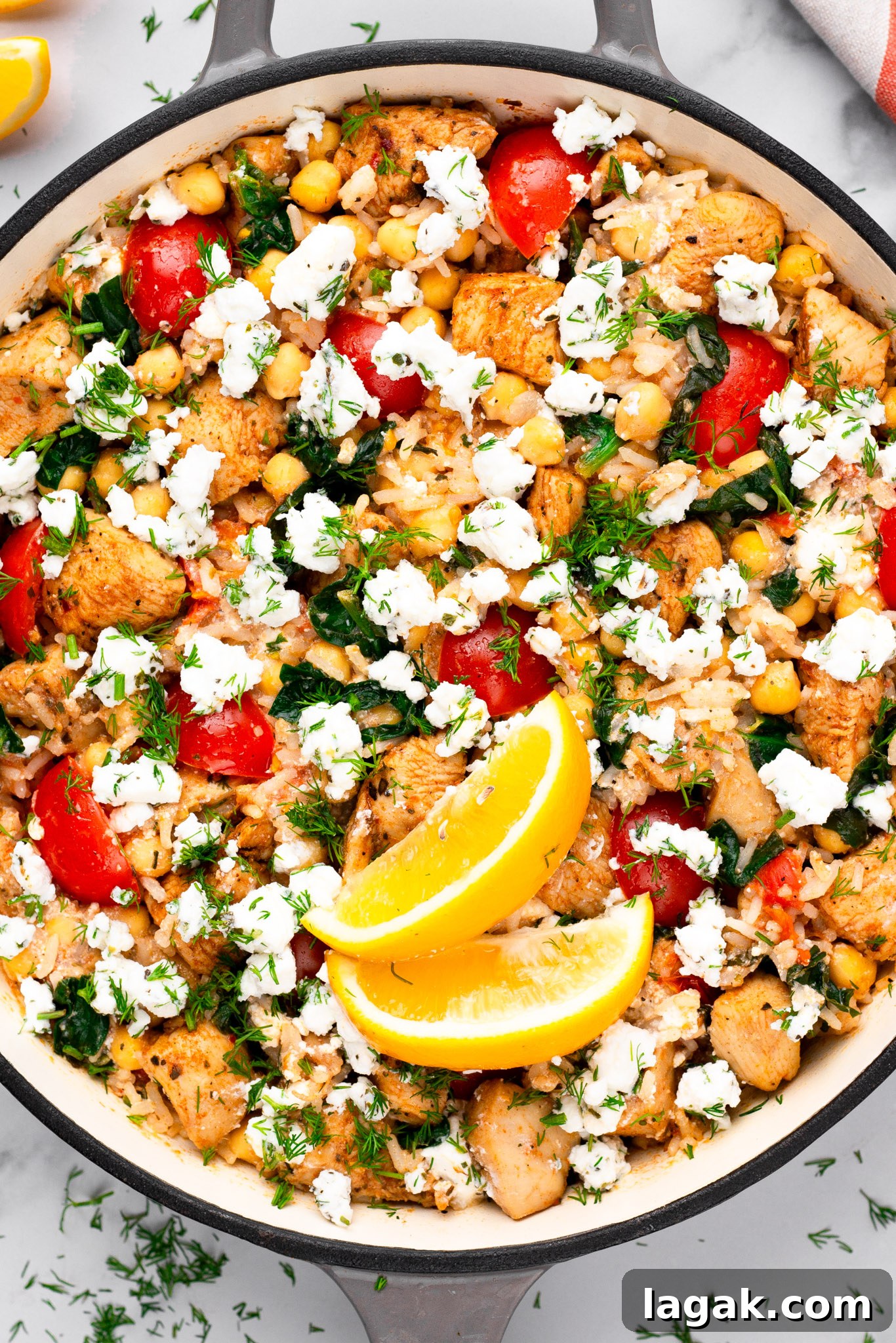 31 High-Protein Clean Eating Recipes to Try This Fall 8 Greek Chicken with Lemon Rice and Tomatoes