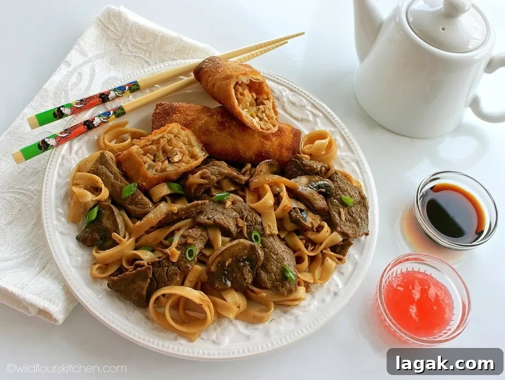 Mushroom Beef Lo Mein with Crisp Bean Sprouts 10 beef lo mein