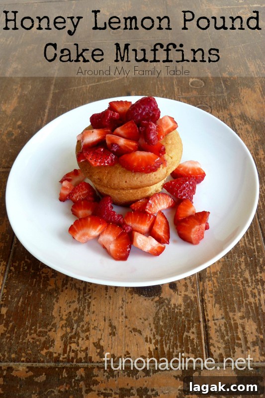 Honey Lemon Pound Cake Muffins with Fresh Berries 2 Honey Lemon Pound Cake Muffins with Fresh Fruit