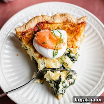 Smoked salmon and spinach quiche