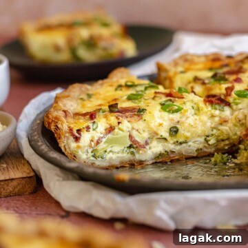 Broccoli bacon quiche slice