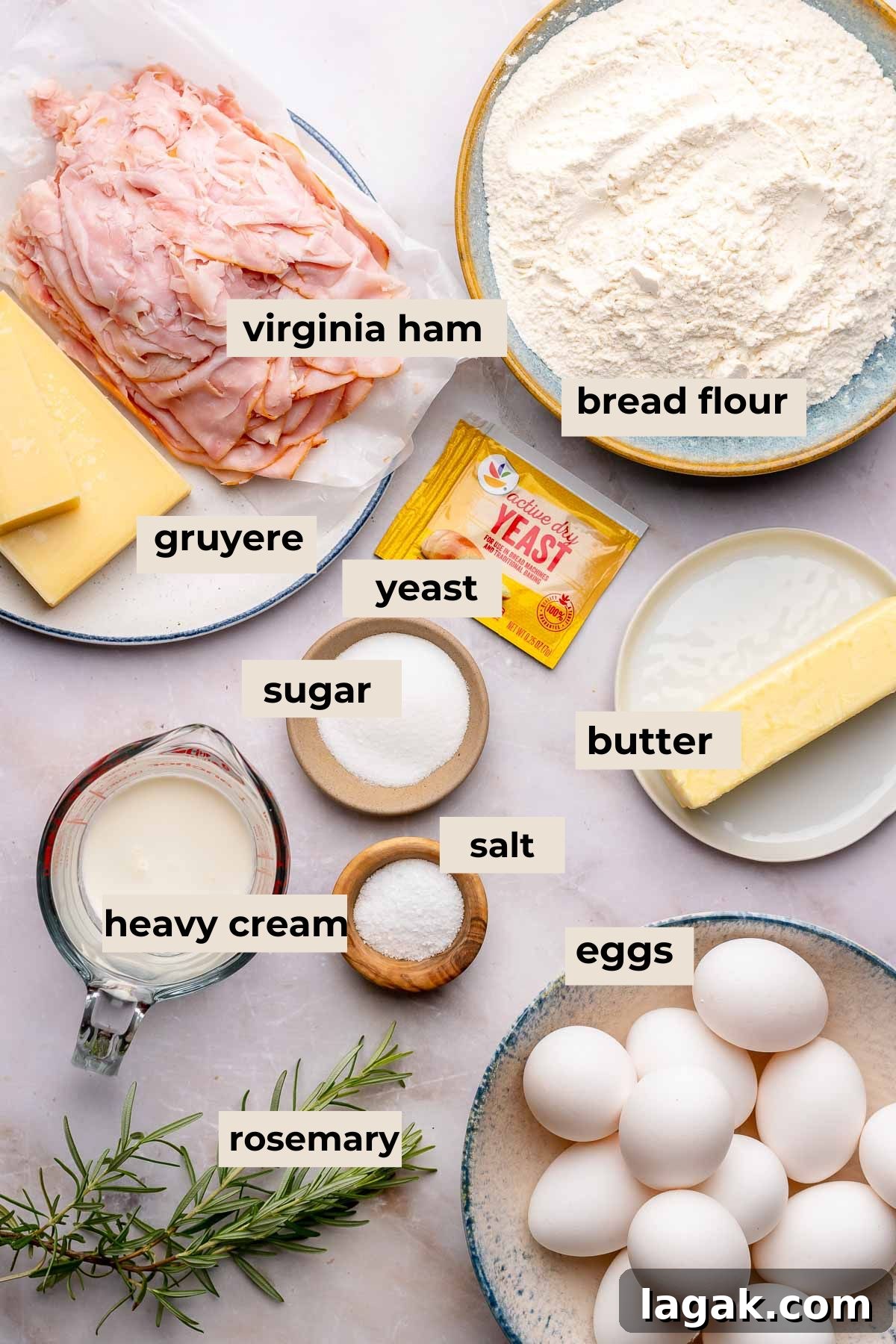 Savory Breakfast Rolls with Creamy Hollandaise Sauce 4 Ingredients for savory breakfast rolls.