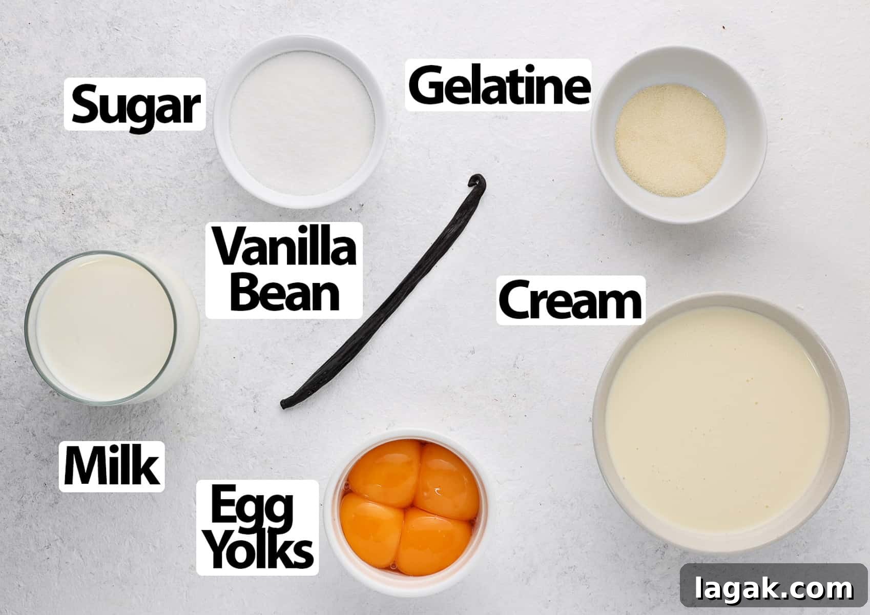 Bavarian Cream Recipe: Silky Crème Bavaroise Made at Home 3 Ingredients on a white surface.