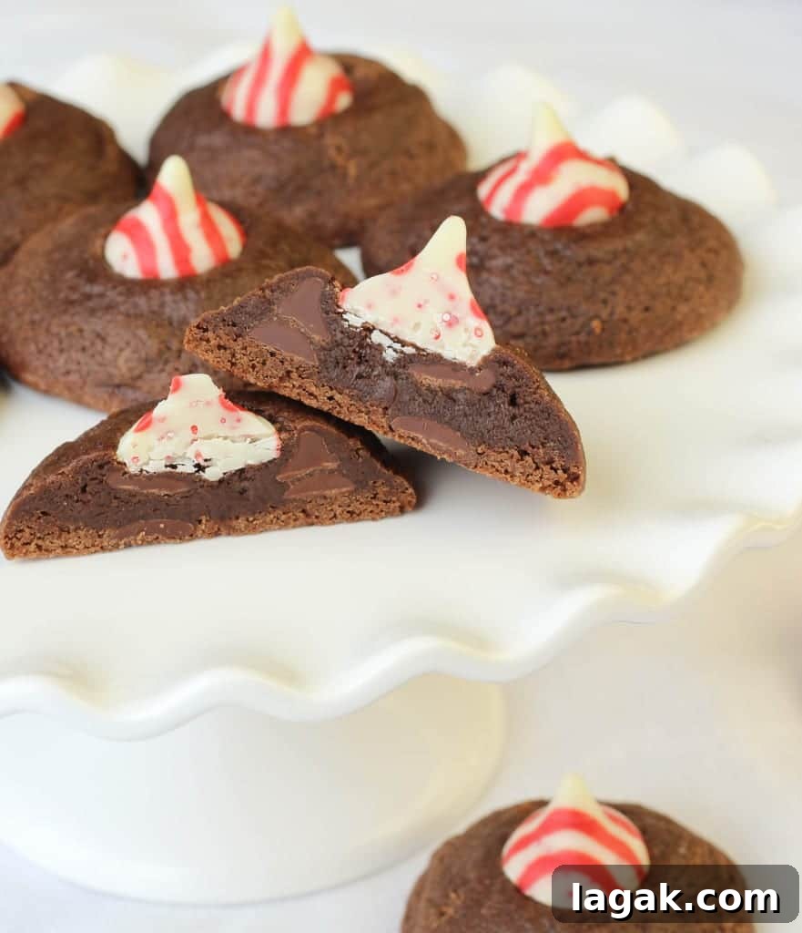 Double Chocolate Peppermint Kiss Cookies