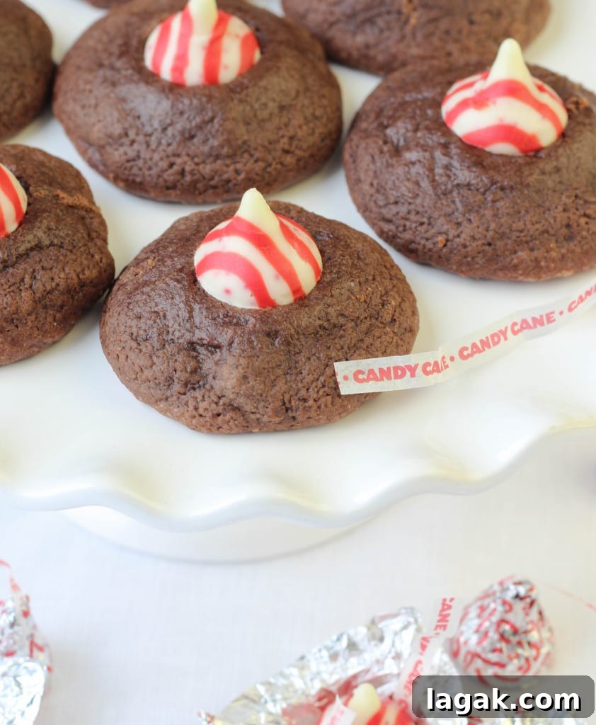 Double Chocolate Peppermint Kiss Cookies